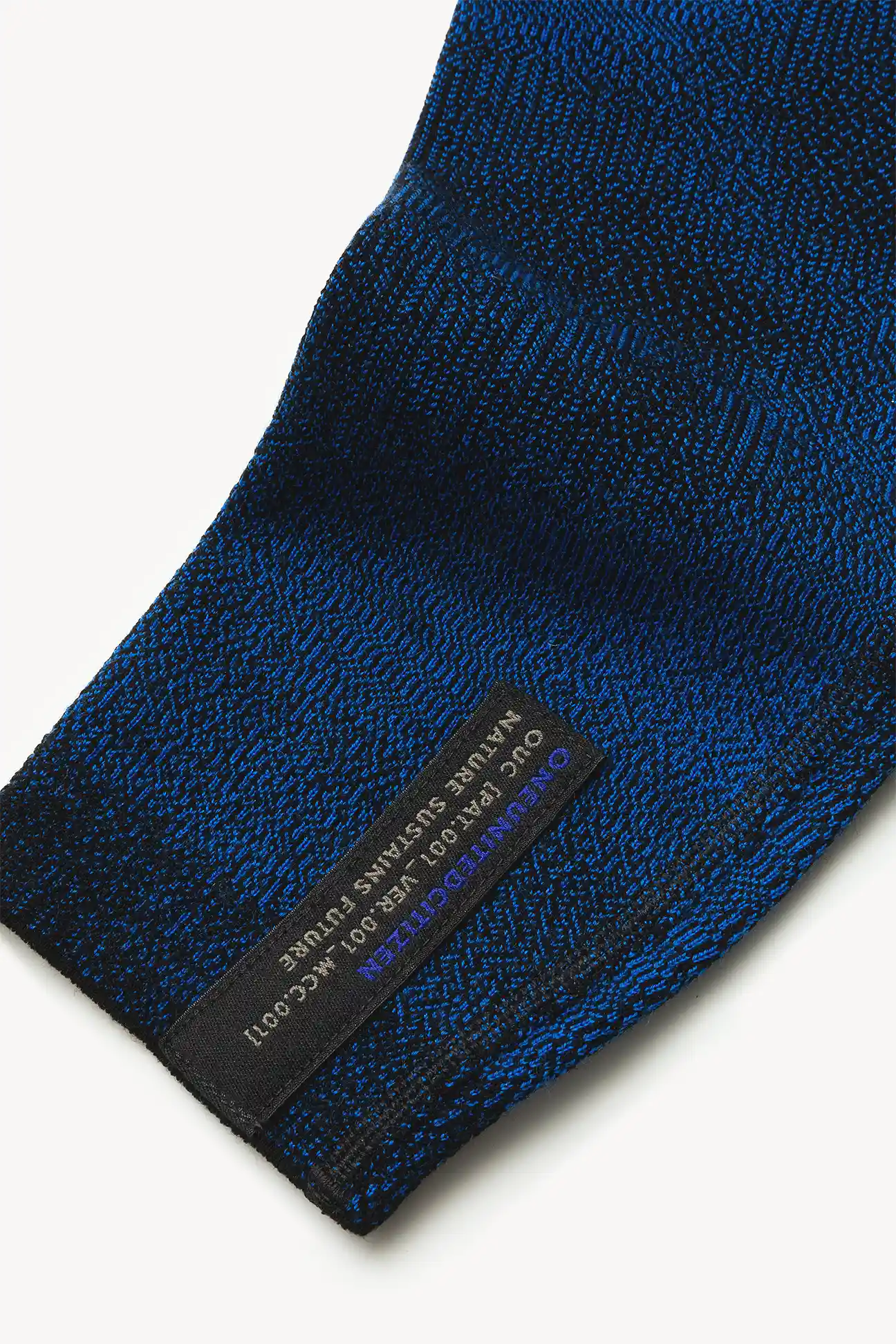 Blue Black Merino Running Jacquard Hoodie