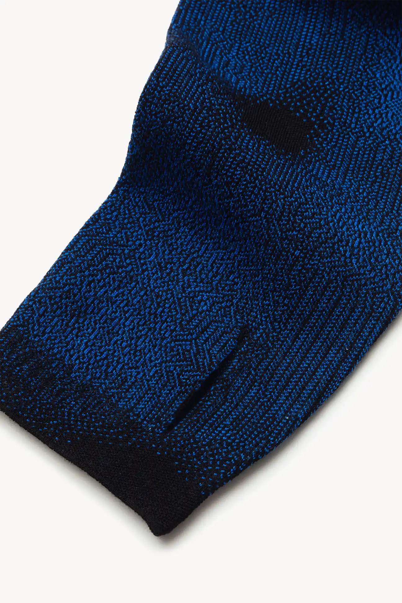 Blue Black Merino Running Jacquard Hoodie