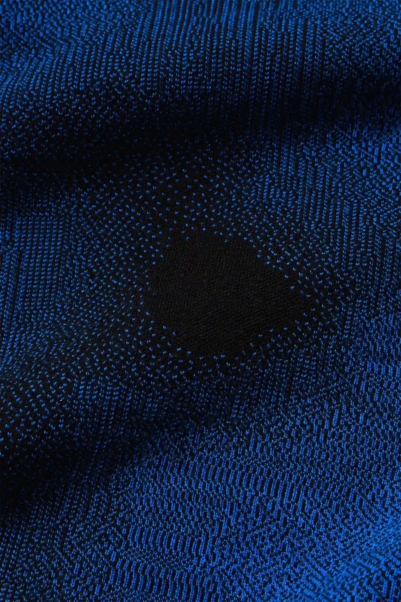 Blue Black Merino Running Jacquard Hoodie