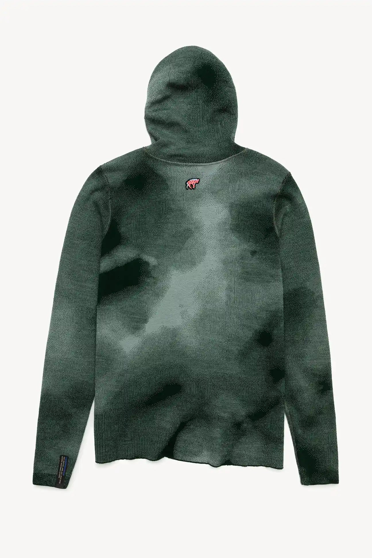 Grey Green Merino Running Jacquard Hoodie