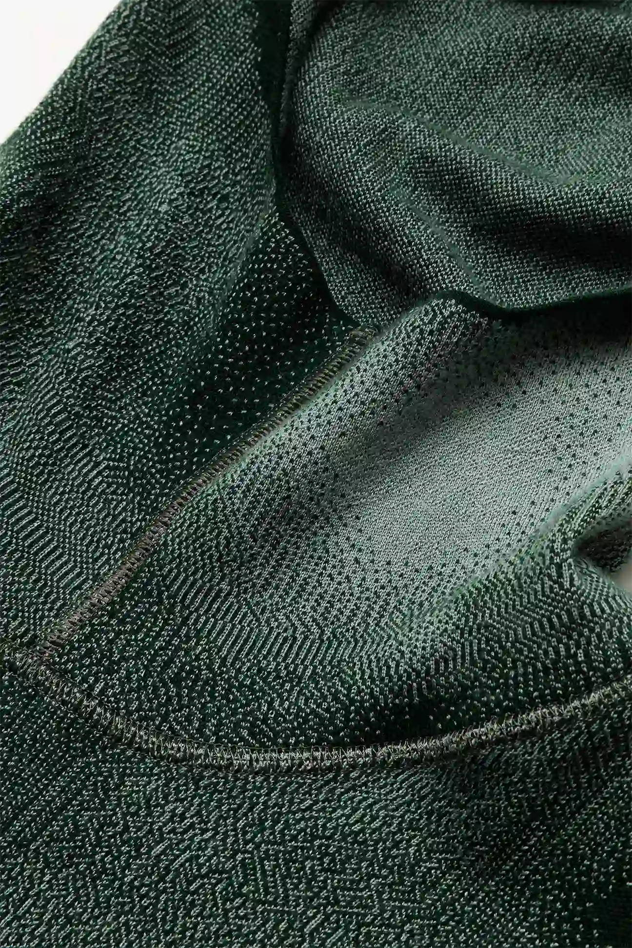 Grey Green Merino Running Jacquard Hoodie